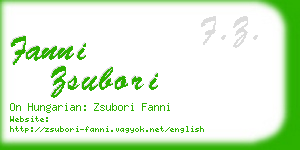 fanni zsubori business card